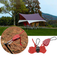 6Pcs Cuerda De Atado Para Acampar 4mm Afinador De Cuerda De Viento Hebilla De Pulley Ratchet Gancho De Cuerda De Tenda Accesorios De Tenda - details 6
