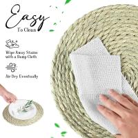 Mantelos Redondos De Hiedra Natural Tejidos En Macramé Para Mesa De Comedor Grande Tapete De Alfombra Ecológico De Paja Tejida - details 7