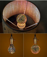 Lámpara De Noche LED E27 Estrella De Fuegos Artificiales Vintage Decoración De Mesa 3D Luz Colorida Efecto De Fuegos Para Fiestas Y Vacaciones - details 7
