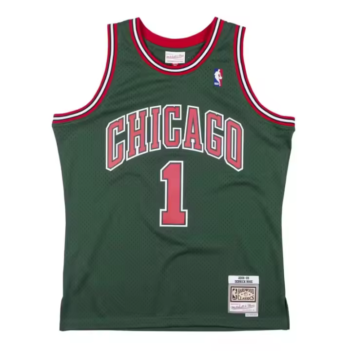 Camiseta Derrick Rose Chicago Bulls 08-09 Swingman Green. - 1