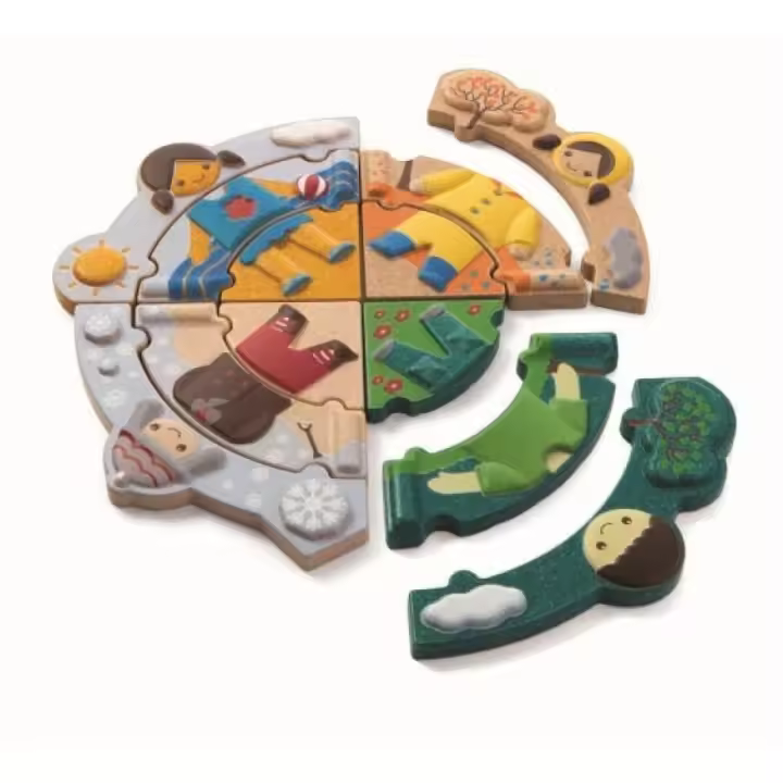 ¿Qué tiempo hace hoy? puzle juego de madera Plantoys - 1