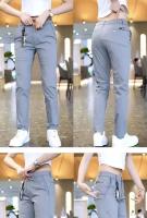 Pantalones Casuales Para Hombre De Seda Con Diseño Simple Medio Peso Verde Olivo Negro Ajustados Rectos Estirables Para Golf Y Uso Diario - details 13