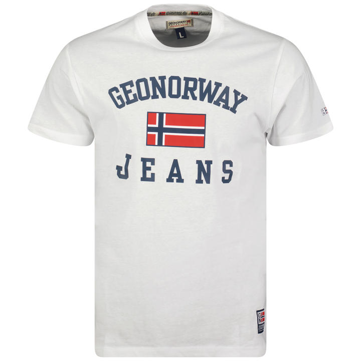 T-shirt Uomo Geographical Norway Jactus Manica Corta In Cotone - Grigio Chiaro Taglia 3XL