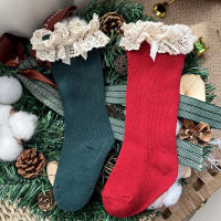 Calcetines Altos Para Bebés Niñas Otoño Invierno Con Encaje Y Volante Algodón Princesa Navidad Para 0-5 Años Talla True Fit - details 6