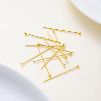 100pcs Alfileres De Cabeza Redonda Pintados De Oro 14K 18K 16-50mm Para Fabricación De Joyas Encuentros De Metal De Cobre Planos Con Ojo Suministros Para DIY - details 9