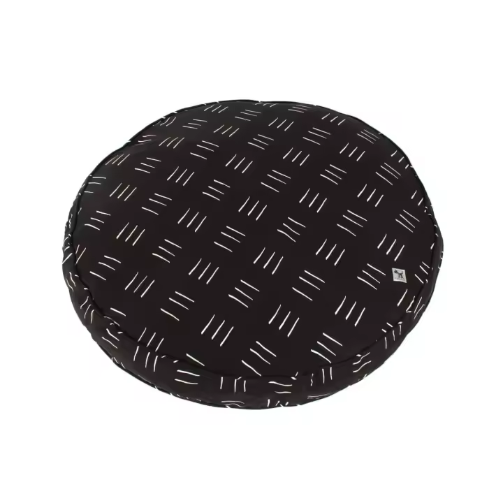 Funda de Cama Rellenable y Sostenible para Perros y Gatos Molly Mutt - Modelo Dreams (líneas blancas, fondo negro) - Edredón en Lona 100% algodón transpirable y certificado - Lavable a máquina - Diversos Tamaños - 1