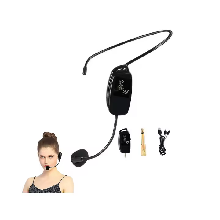 2,4G WiFi Micrófono Inalámbrico Auricular USB Recargable Auricular Mic - 1