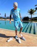 Conjunto deportivo informal de moda para hombre y mujer, estilo streetwear hip-hop europeo y americano, parte superior de manga corta con estampado de letras, holgado, para verano. - details 3