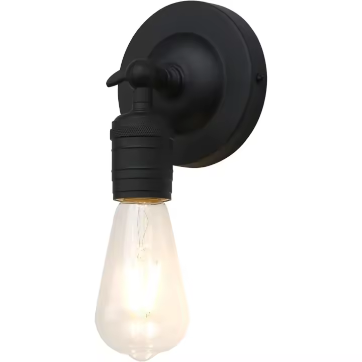 Aplique de pared vintage de una sola cabeza, aplique de pared industrial simple, iluminación decorativa para cocina, sala de estar, pasillo (antiguo) - 1