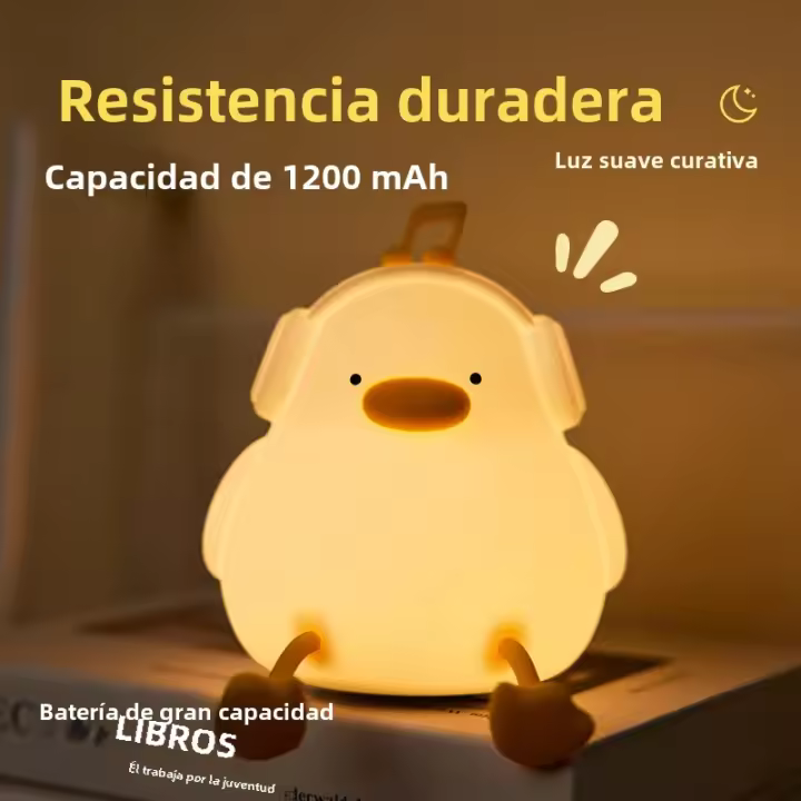 Lámpara Nocturna De Silicona LED 2024 En Forma De Pato Divertida Con Temporizador De 30 Minutos Para Decoración De Habitación Y Regalo De Cumpleaños Para Bebés - 1