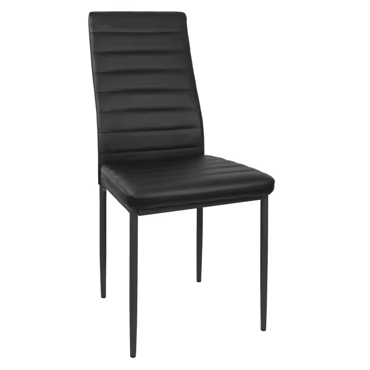 Pack de 4 Sillas de Comedor Avat Patas en Acero Asiento Tapizado Interior Espuma Color Negro - 1