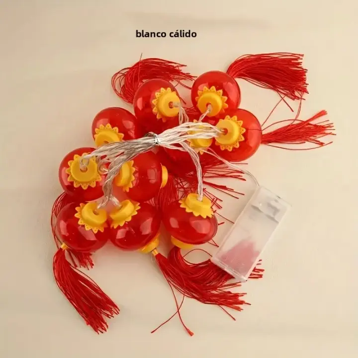 Lámparas De Trenzado Rojo LED Para Decoración Del Año Nuevo Y Festivales Iluminación Flashando Automática De Forma Redonda Para Adornos Domésticos - 1