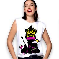 Moda Noc The Brand - Camiseta Queen Blanca de Algodón y Elastano - details 0