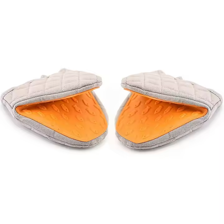 Un par de Guantes De Horno de silicona para Cocinar hornear Parrilla, protector de Manos, Naranja - 1