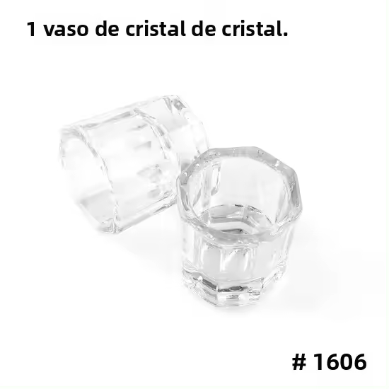Vaso De Vidrio Para Uñas 1 Pieza Contenedor De Polvo De Uñas Acrílicas Dishes De Líquido Transparente Herramientas De Manicura - 1