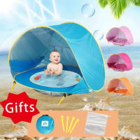 Carpa Para Bebé Para Playa Impermeable Protección Solar UV Con Piscina Para Exteriores Carpa De Sol Para Camping Infantil UPF 50+ - details 0