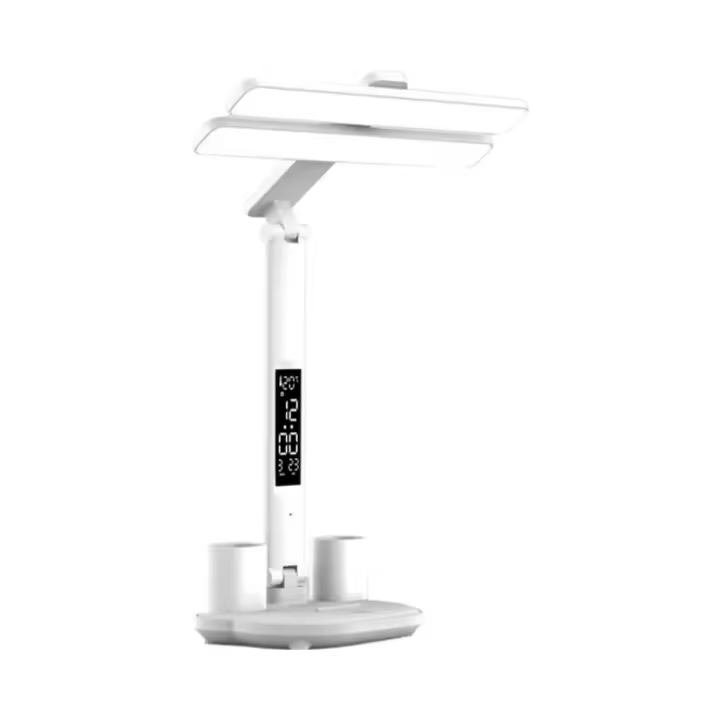 Lámpara De Mesa Recargable Con Reloj Y Pantalla LED Luz De Lectura Para Dormitorio Y Sala De Estar Iluminación Táctil Decorativa - 1