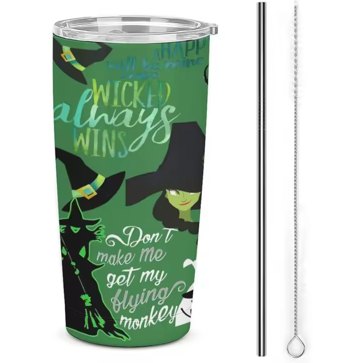 Taza Stanley de acero inoxidable con temática de bruja, 20 onzas, ideal para viajes, Navidad - 1
