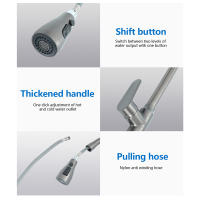 Grifo De Cocina Pull out En Acero Inoxidable 304 Montado En Piso Con Cabezal De Agua Grifo De Esterilla Ajustable Para Agua Caliente Y Fría - details 4