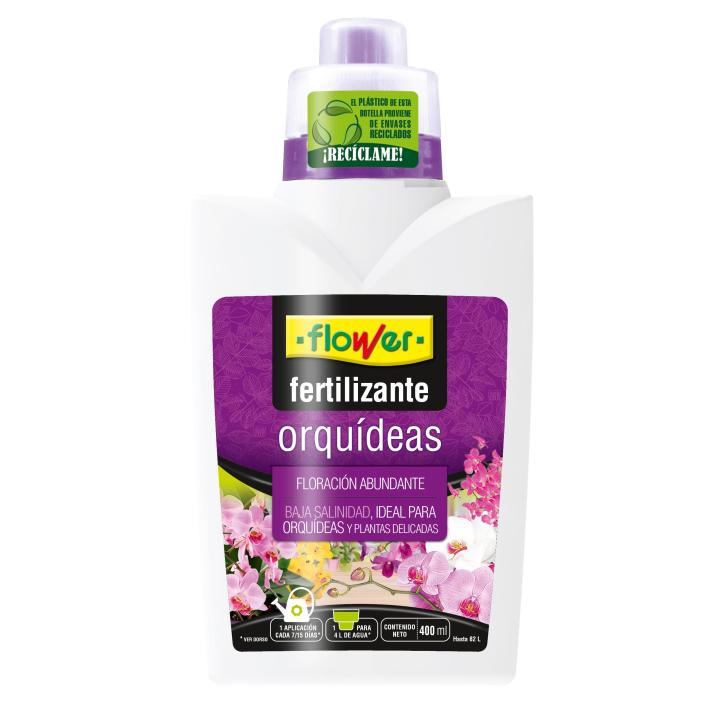 Flower Fertilizante Líquido Orquídeas - Abono Equilibrado y Continuado de Orquídeas - 400 ml