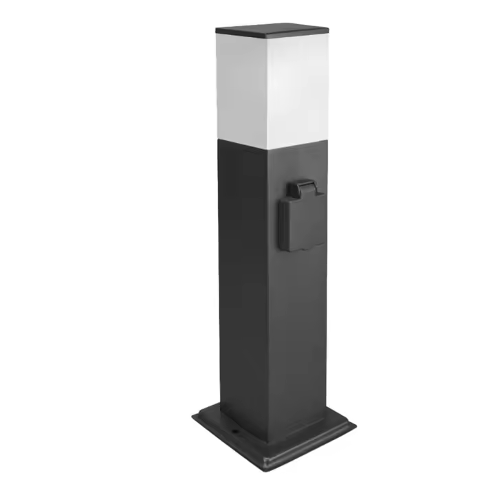 Poste Baliza Jardin Ip44 Con Enchufe Negro - 1