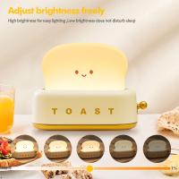 Toaster Bread Light Creativo Lámpara De Noche LED Recargable Para Dormitorio Regalo De Cumpleaños Forma Rectangular Incluye Baterías - details 1
