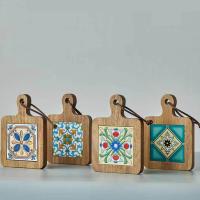 Tappetizes De Madera Estilo Japonés Creativos Antideslizantes Con Patrón Artístico Delineado Delicado Para Bebidas Tamaño Approx 10x10cm - details 10