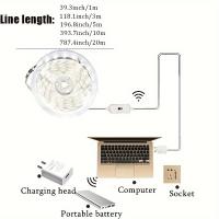 Tira LED 1-5M Luz Nocturna Blanca Para Armario De Cocina TV Con Sensor De Movimiento 2835 DC 5V USB Luz De Mano Cubierta - details 10