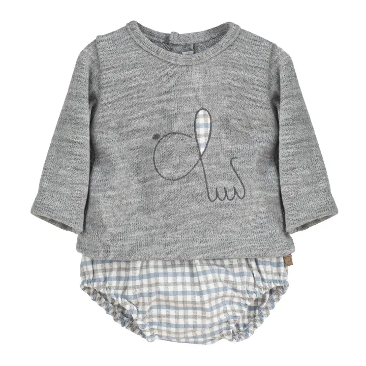 Conjunto pololo perrito CLM para bebé niño-Calamaro Baby 17665 - 1