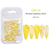 300Pcs Rhinestones De Mermaid Uso En Uñas Colores Caramelo Tamaños Mixtos Cristal Redondo Translúcido Aurora Para Decoración DIY - details 17