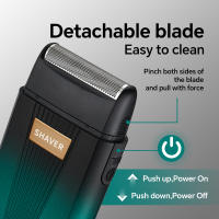 Afeitadora Eléctrica Para Hombres USB Recargable Peluca Portátil Afeitadora De Barba Profesional Con Cuchilla De Acero Inoxidable - details 2