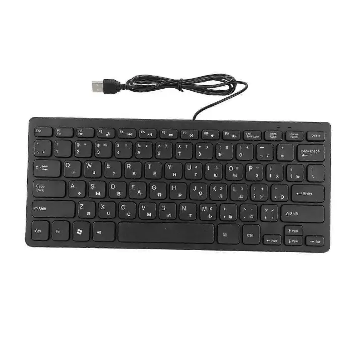 Teclado ruso ultrafino de 78 teclas, teclado de escritorio Mute Wi Mini USB - 1