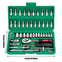 Juego De 46 Piezas De Llaves Y Destornilladores Métricos En Una Caja De Herramientas Para Reparación De Autos 1/4 Pulgada - details 5