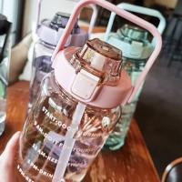 Botella De Agua Portátil De 2L Con Palanca Y Marca De Tiempo Para Deportes Al Aire Libre Y Fitness Capacidad Grande De Plástico - details 8