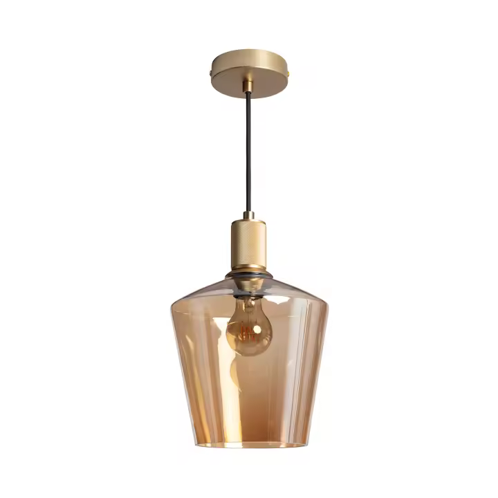 Ledkia Lámpara Colgante Cristal Vitelio Ámbar - 1