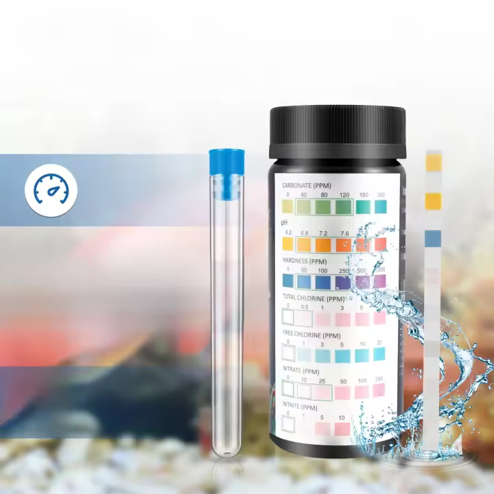 100Pcs Pruebas De Agua Para Acuario 7/9 En 1 Kit De Pruebas Para Tanque De Peces Cloruro Dureza Alcalinidad Total Carbonato pH - 1