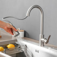 Top-Grifo de cocina de níquel cepillado con rociador extraíble, rociador de fregadero de cocina giratorio de 360 °, grifo de agua caliente y fría - details 7