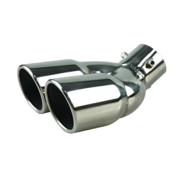 Pipas De Escape Doble Barrelo De Coche Universal 63mm Negro Titanio Acero Inoxidable Accesorios De Coche Entrada Trasera - 1