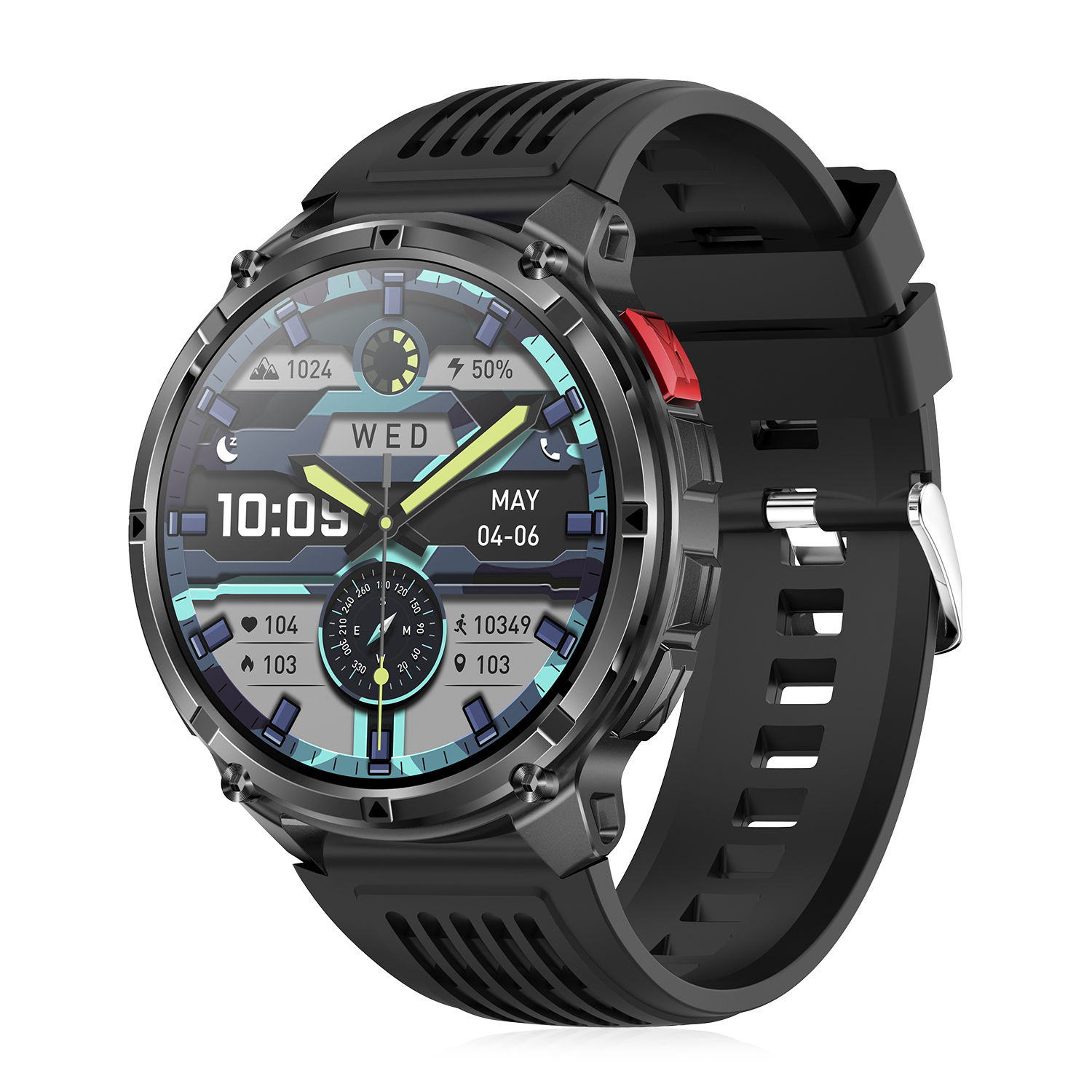 Smartwatch QS35 con IA, más de 100 modos deportivos. Batería larga duración con 1100mAh y linterna. 5x2x6cm