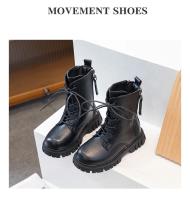 Botas De Moda Para Niñas Negras Cálidas Botas De Motocicleta Otoño Invierno Infantiles De Tornillo Doble Antideslizante Botas De Goma Para Niños - details 1