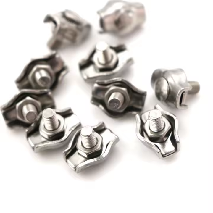 5Pcs Clip De Tornillo Para Cable De Acero Inoxidable M2-M5 Simplex 1/2-Post Calizador De Cuerda Simple Para Metalworking - 1