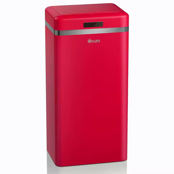 SWAN SWKA4500RNEU Cubo de Basura Cocina Automático, Sensor de Movimiento, 45L, Metálico, Papelera Reciclaje, , Rojo - 1