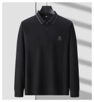Camisa Polo De Larga Manga Para Hombre Marca De Lujo Algodón De Seda Con Estampado De Letras Casual Negocios Primavera Otoño - details 15