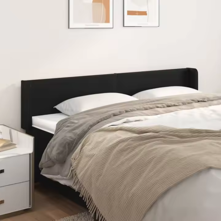 vidaXL Cabecero de cuero sintético negro 163x16x78/88 cm - 1