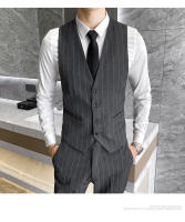 Traje De Tres Piezas Para Hombre (blazer+ Chaleco + Pantalones) Estilo Casual Elegante Con Rayas Adaptado a Todas Las Estaciones Vestimenta Adecuada Para Bodas Y Negocios - details 13