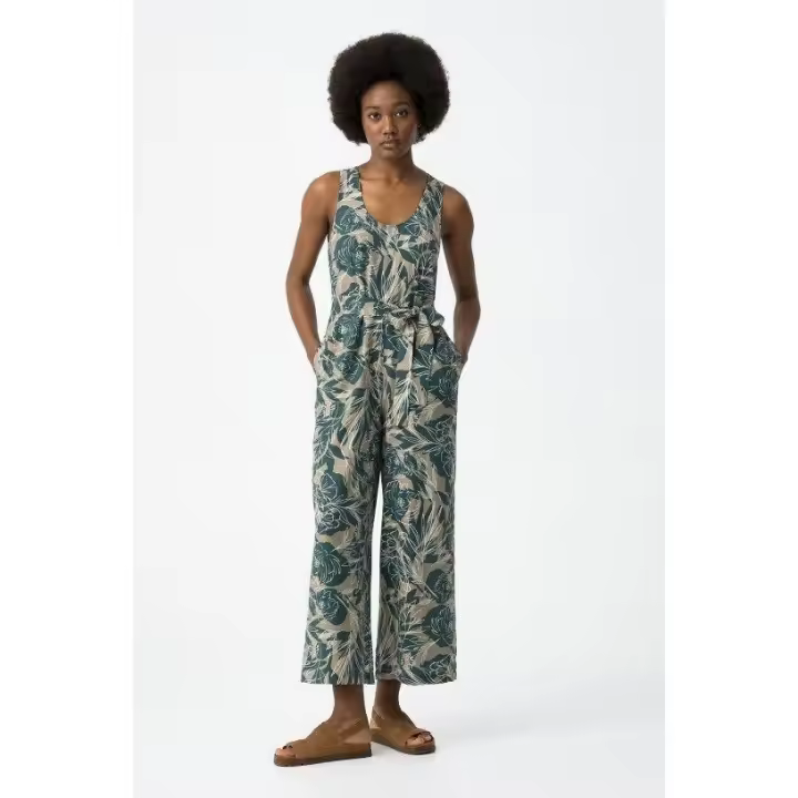 Marcas Mujer Ropa Tiffosi Tiffosi mujer Vestidos y monos  Mono largo estampado -Tiffosi- Tabaco_6 - 1