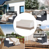 Outsunny Funda Protectora para Banco 2-3 Plaza Cubierta de Muebles Impermeable Exterior Jardín Protección contra Lluvia y Sol 152x87x59/79cm 600D Tela Oxford - details 5