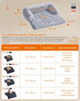 Cama para Perros de Tela de Felpa con Funda Protectora para Sofá, Alfombrilla para Perros Grandes, 95x85x16 cm, Color Gris o Rosa - details 5