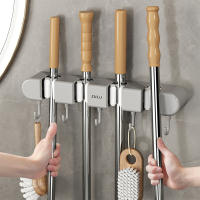 Soporte Para Escoba Y Mopa Adhesivo En La Pared Organizador Multifuncional Para Cocinas Sin Perforaciones Ecológico ABS - details 5