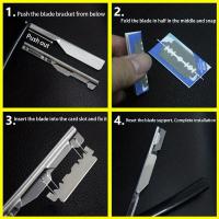 Afeitadora Manual Profesional De Acero Inoxidable Cuchillo De Barba Con 10 Hojas Para Hombres Corte Preciso Y Suave - details 10